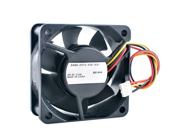 D06K-24TU 45B 60mm 60x60x25mm 6025 DC24V 0.10A 3Pin 4150RPM Quiet Cooling Fan fo