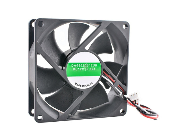DA08025B12UR 80mm 80x80x25mm DC12V 0.50A 3Pin Dual Ball Bearing Cooling Fan 4800