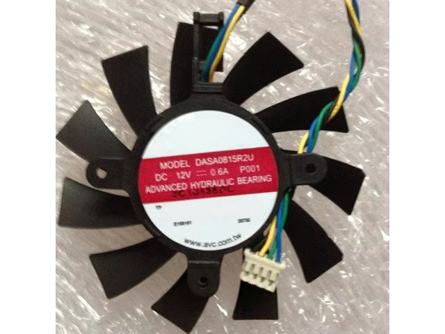 DASA0815R2U DC12V 0.60A 75mm Diameter Four-Pin Video Card Cooling Fan Smart Ther