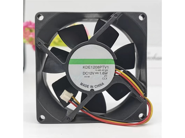 KDE1208PTV1 13.MS. AF. GN 80mm 80x80x25mm DC12V 1.6W 3Wire Connector Chassis Coo
