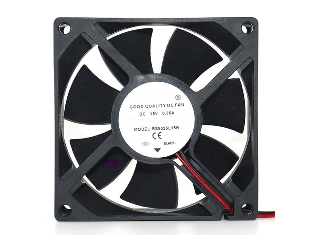 RS8025L15H DC15V 0.35A 80x80x25mm 2Wire Server Cooling Fan