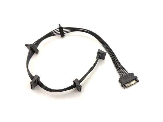 15Pin SATA Power Supply Splitter Cable Hard Drive 1 Male to 5 Female Extension Power Cord for DIY PC Sever