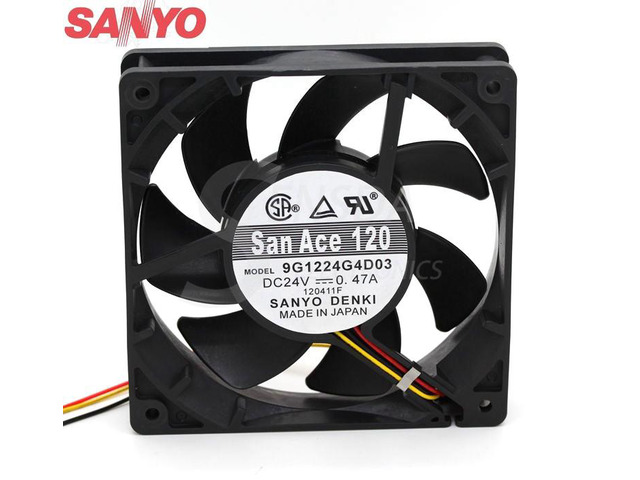 For Sanyo 9G1224G4D03 12025 24V 120mm 12CM 0.47A 3P axial cooling fan