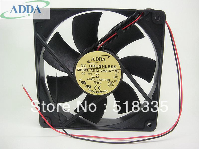 1pcs 120mm 12V Cooling Fan FOR ADDA 1 AD1212MS-A71GL 12025 12CM DC 0. 34A Mute Chassis Cooler