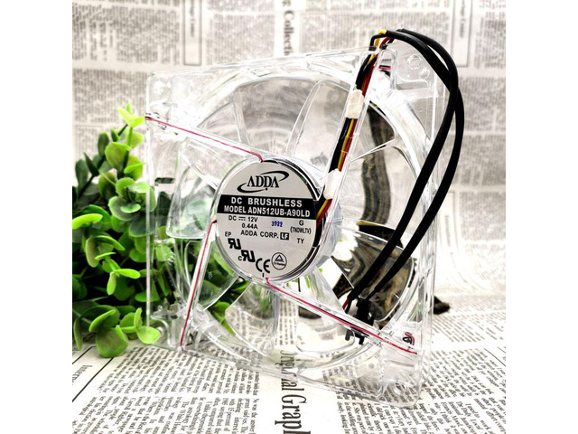 For Adda ADN512UB-A90LD 13525 135mm DC 12V 0.44A Transparent LED Light Cooling Fan cpu chassis