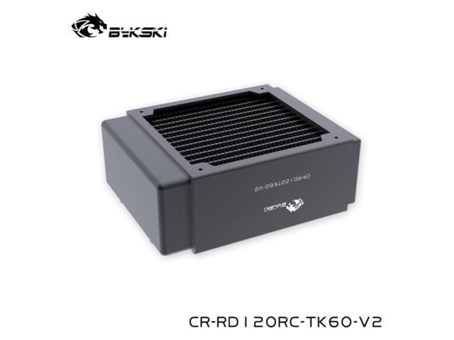 Bykski 120mm Copper Radiator Computer Water Cooling Heatsink Compatible 12cm Fan 60mm Thick, Black, CR-RD120RC-TK60-V2