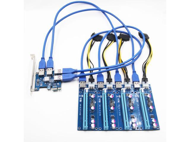Add in Card PCIe 1 to 4 PCI Express 16X Slots Riser Card PCI-E 1X to External 4 PCI-e Slot Adapter PCIe Port Multiplier Card
