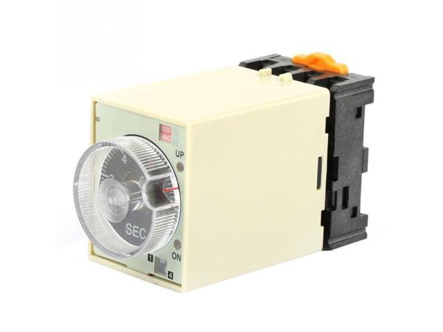 ST3PA-B 0-10S Power On Delay Timer Relay Knob Control Time Relay with Base AC 220V Power On Delay Timer Relay