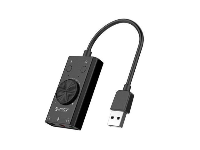 SC2 External USB Sound Card Stereo Mic Speaker 3.5mm Headset Audio Jack Cable Adapter Switch Volume Adjustment Drive