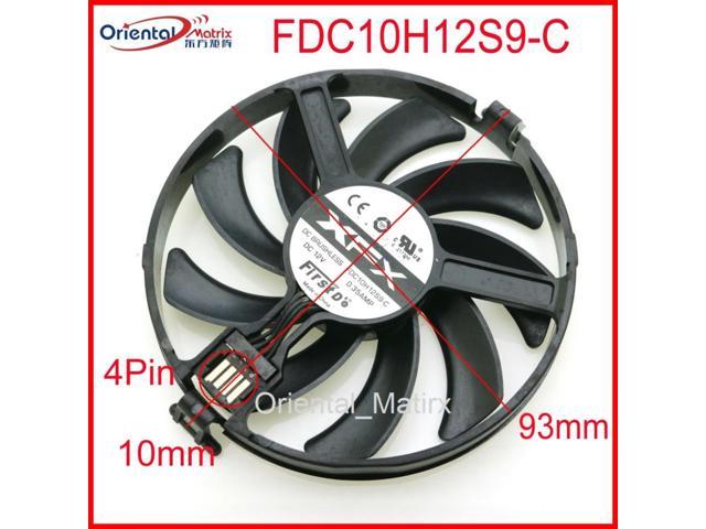 FDC10H12S9-C 12V 0.35A 93mm VGA Fan For XFX RX480 RX470 R9 370X 380X Graphics Card Cooling Fan 4Pin