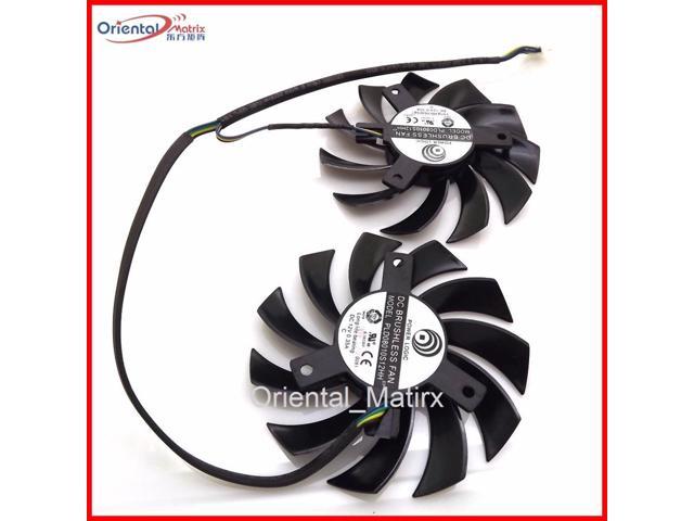 5Sets 2pcs/Lot PLD08010S12HH 75mm VGA Fan DC12V 0.35A 4Pins Graphics Card Fan Cooling Cooler