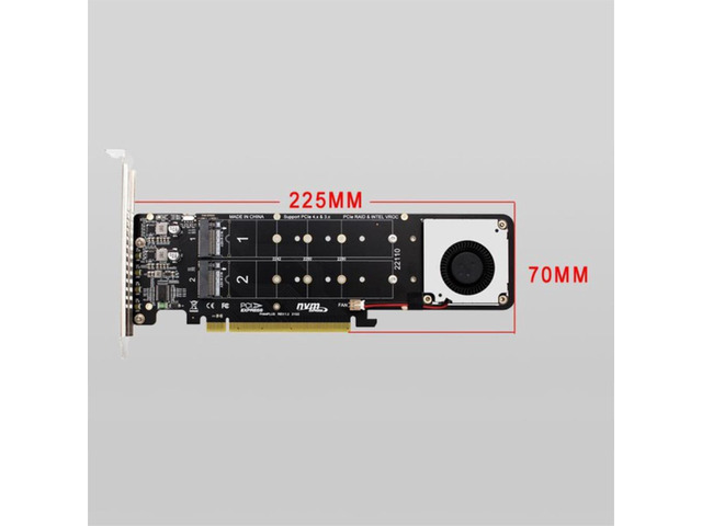 PCI-E 16X to M.2 M-KEY NVME SSD RAID Adapter Card PCI-E4.0 PCI Express X4 Expansion Card for 2U Server Split Adapter Multiplier