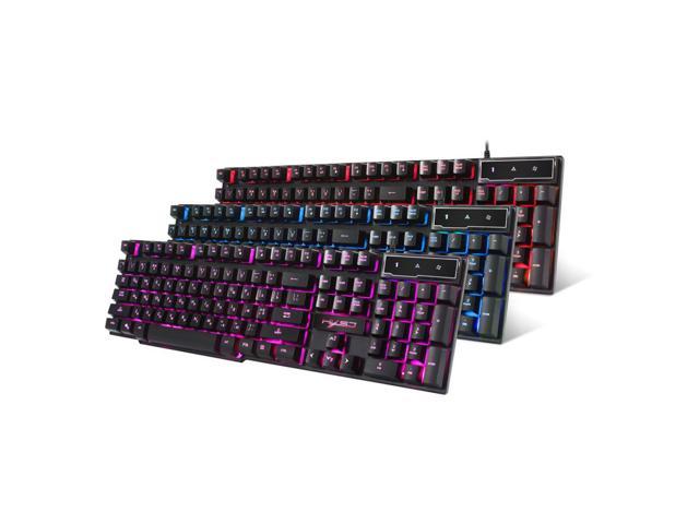 R8 Russian/English USB Wired Gaming Keyboard Floating LED 3 color Backlit Keyboard with Similar Mechanical Feel