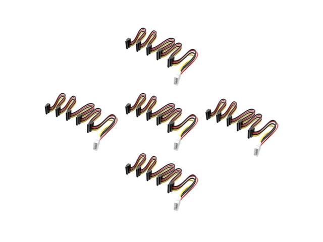 5 Pack 1 To 5 SATA Power Cable Adapter Splitter Cables Hard Drive Supply Cord Hard Drive Power Supply Splitter Cable