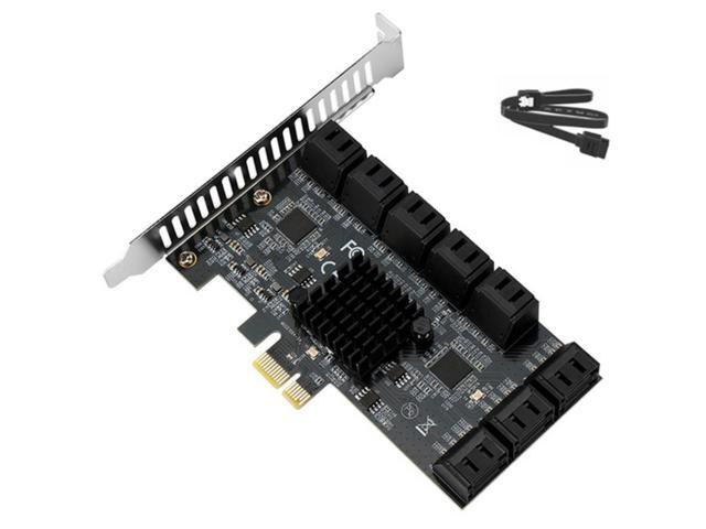 PCIE SATA Expansion Card PCIE 1X to 16-Port SATA3.0 6Gbps SATA III Multi-Port Hard Disk Adapter Riser Card