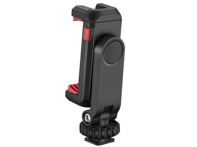 CAMOLO ST-07 360° Rotation Phone Clip Mount with 2 Cold Shoe Double Rubber Pad for Smartphone HUAWEI iPhone Xiaomi Samsung