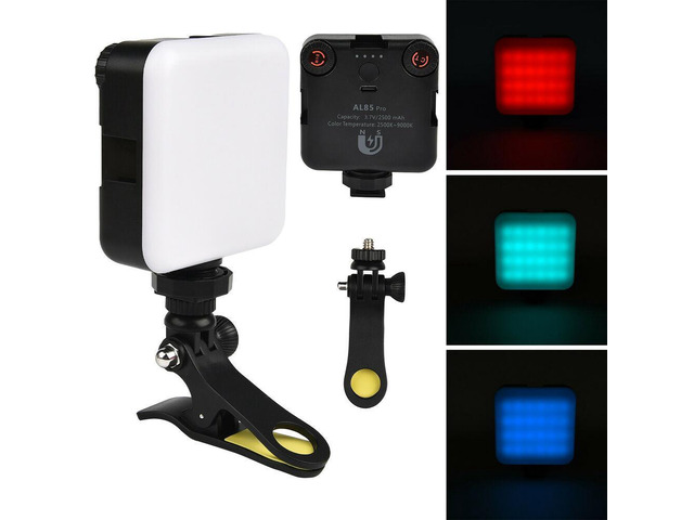 Full Color RGB Video Light 2500-9000K Dimmable LED Fill Light w/ 3 Cold Shoe