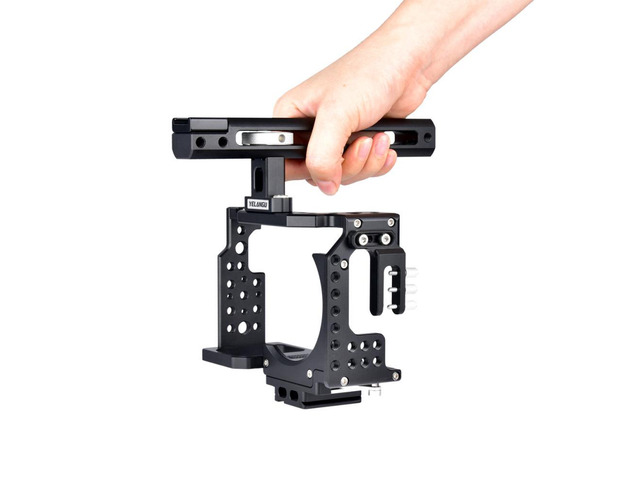 YELANGU Camera Cage with Hand Grip for Sony A7 Series Camera Frame Protector Cover Camcorder Small Rig Accessories