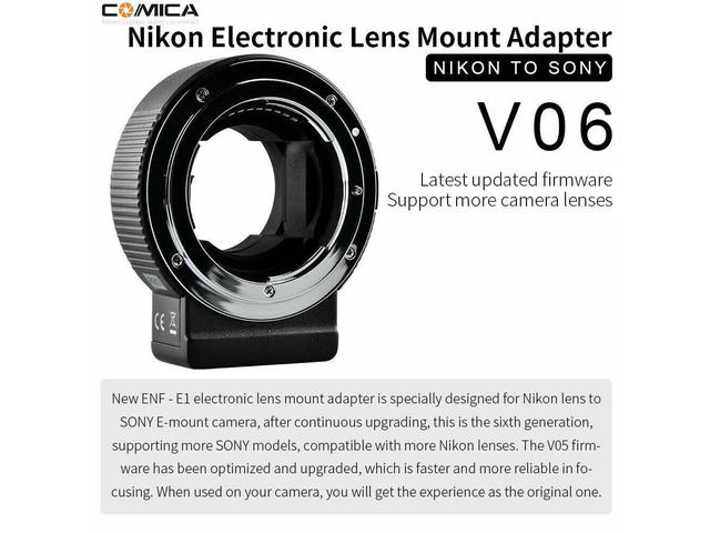 Commlite Aluminum Auto Focus Lens Adapter AF for Nikon F To Sony E Alpha Camera