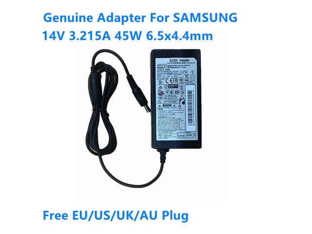 A4514_DSM 45W AC Adapter Charger For SAMSUNG 14V 3.215A UE590 TD390 HW-H500 T22D390EW A4514_FPN LED Monitor Power Supply