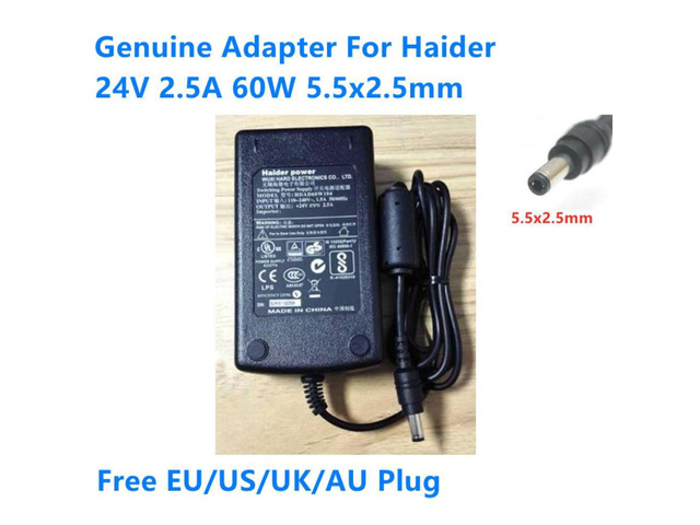24V 2.5A 60W 5.5x2.5mm HDAD60W104 AC Adapter For Haider Power Supply Charger