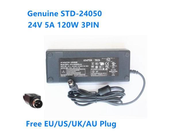 24V 5A 120W 3PIN STD-24050 AC Adapter For TECH Power Supply Charger