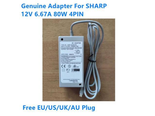 12V 6.67A 80W 4PIN UADP-A043WJPZ Power Supply AC Adapter For SHARP Laptop LCD Monitor Charger