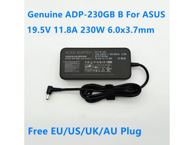 19.5V 11.8A 6.0x3.7mm ADP-230GB B AC Adapter For Asus GX501 GX501VI Zenbook Pro Duo UX581L UX581GV Gaming Laptop Charger