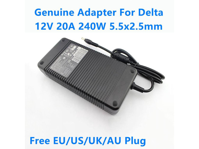 Delta Charger 240W 12V 20A 5.5x2.5mm AC Adapter For EADP-220AB B 341-0222-01 Laptop Power Supply Charger Fit 12V 18A