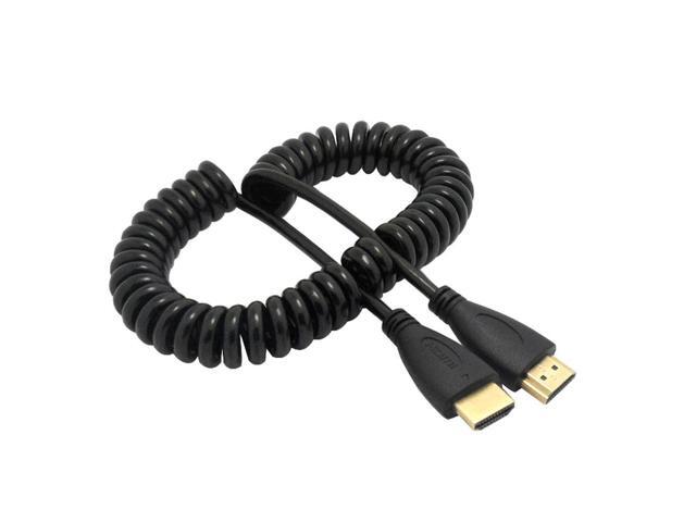 1080p HDMI-compatible Male to Male Coiled Spiral Spring Cable Lead Cord Wire