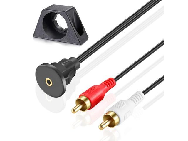 NUOLIANXIN 3.5mm Female to Dual RCA 2 RCA Male AUX Car Flush Mount Extension Cable for Car Boat Motorcycle Dashboard - 3 feet