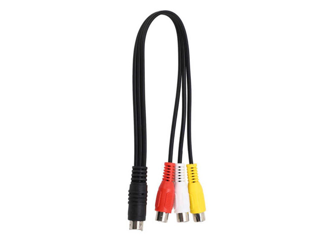 OIAGLH Mini DIN 7 Pin to 3 RCA Cable Red Yellow White Mini DIN 7 Pin Male to 3 RCA Female Cord Video Adapter Cable Plug and Play 1.0ft