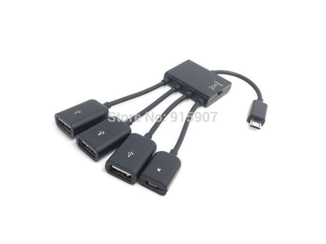Micro USB Host OTG 3 Port Hub Adapter Cable with Power for Galaxy S5 i9600 Note3 N9000 Cell Phone & Tablet