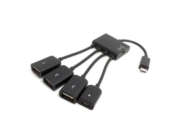 Micro USB OTG Hub Cable Cord Micro USB Host OTG 3 Port Hub Adapter Cable with Power for S5 i9600 Note3 N9000 Phone Tablet