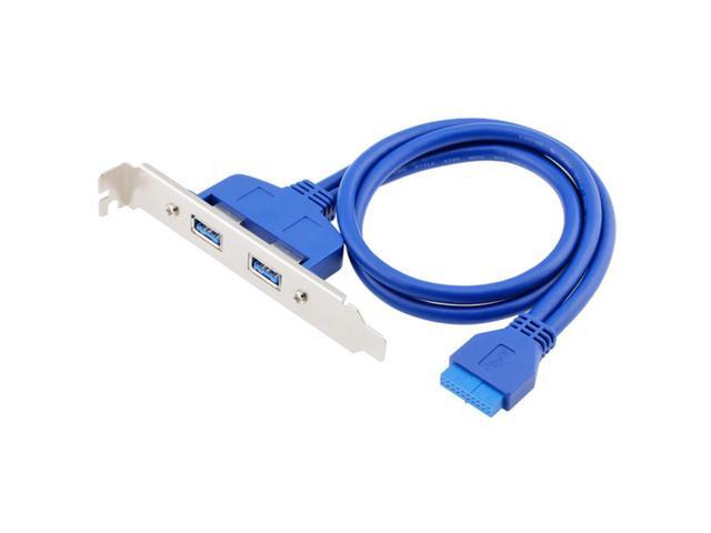 50cm Internal 2Pin USB 3.0 Female Mount Panel to Motherboard 20pin Cable with PCI Bracket