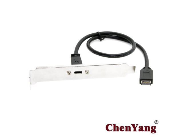 USB-C Type-C Female to USB 3.1 Front Panel Header Extension Cable 40cm with Panel Mount Screw