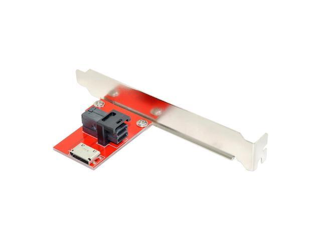 PCI-Express 4.0 Mini SAS HD SFF-8643 to Oculink SFF-8611 SFF-8612 PCBA Female Adapter With Bracket