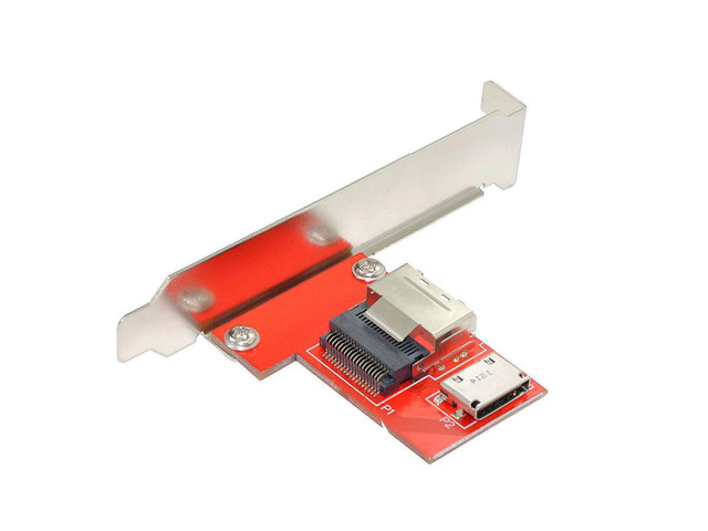 PCI-Express 4.0 Mini SAS SFF-8087 to Oculink SFF-8611 SFF-8612 PCBA Female Adapter With Bracket