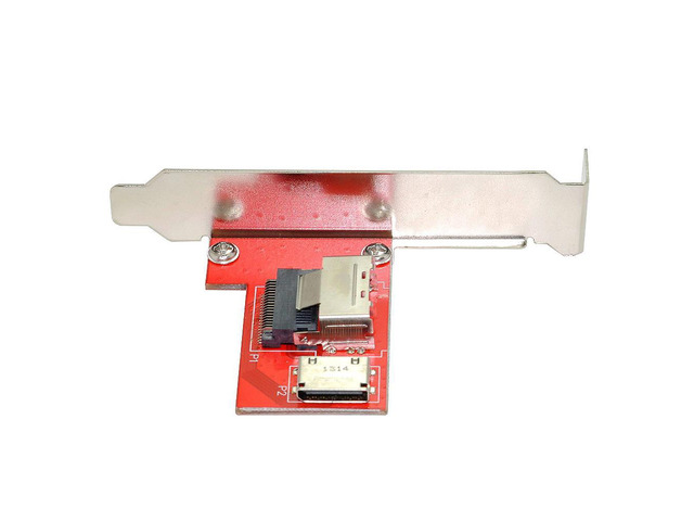 PCI-Express 4.0 Mini SAS SFF-8087 to Oculink SFF-8611 SFF-8612 PCBA Female Adapter With Bracket