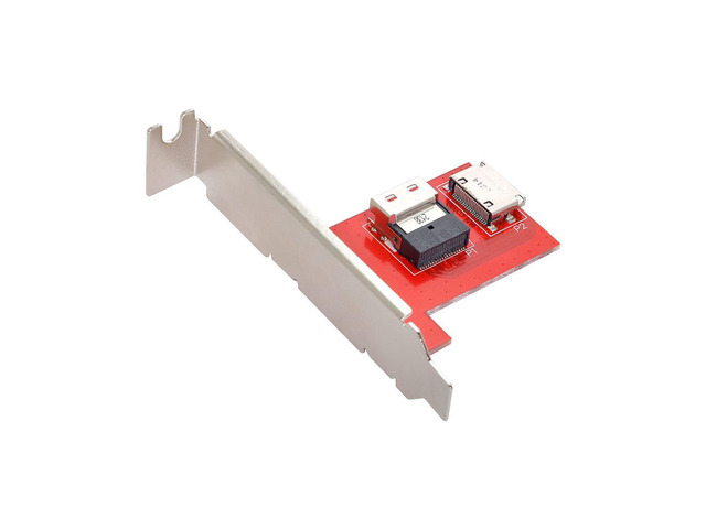 PCI-Express 4.0 Slimline SAS SFF-8654 to Oculink SFF-8611 SFF-8612 PCBA Female Adapter With Bracket