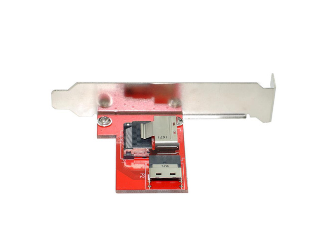 PCI-Express 4.0 Slimline SAS SFF-8654 to Mini SAS SFF-8087 PCBA Female Adapter With Bracket