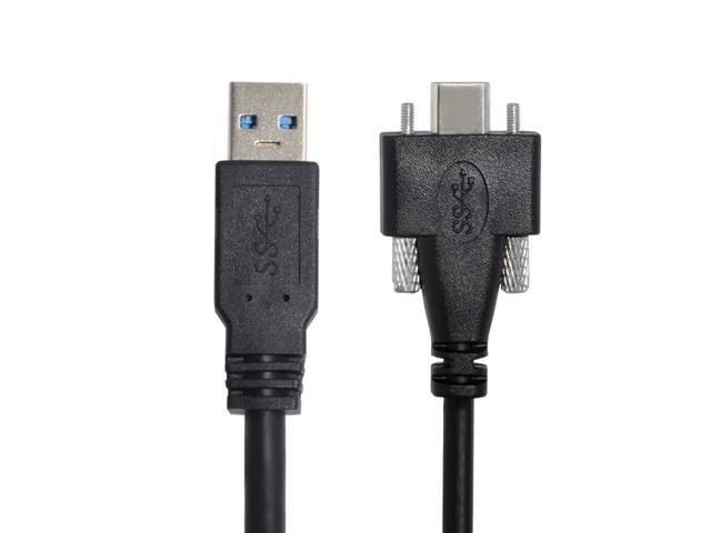 SM 5 Meters USB3.1 Type-C USB-C Dual Screws Locking to Standard USB3.0 Data Cable Mount Type for Camera Recorder