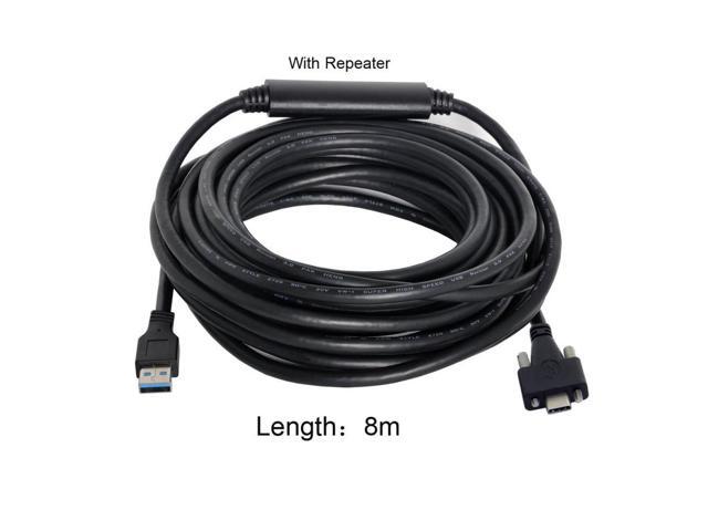 Chenyang 8 Meters USB 3.1 Type-C Dual Screws Locking to Standard USB3.0 Data Cable Mount Type for Camera Recorder