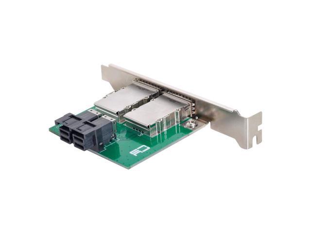 Dual Ports Mini SAS SFF-8088 To Internal SAS HD SFF-8643 PCBA Female Adapter With Low Profile Bracket