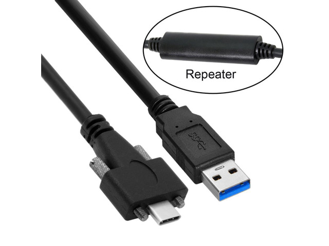 SM 8 M USB 3.1 Type-C Dual Screws Locking to Standard USB3.0 Data Cable Mount Type for Camera Recorder
