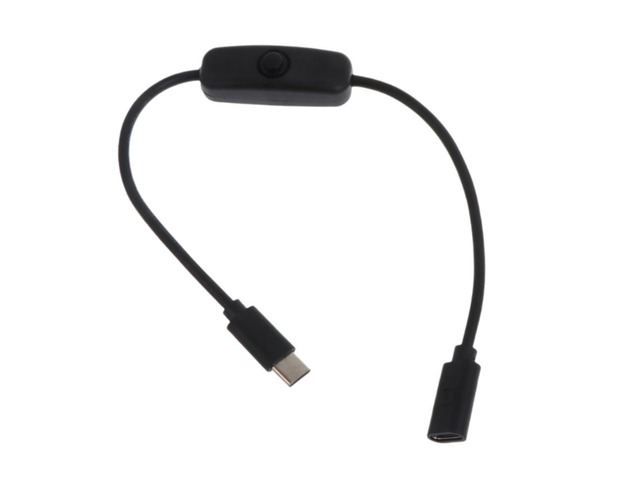 Type-C Male Female Extension Power Cord With for 501 for KEY Switch 4A High Current for Raspberry Pi Tablets Phone Charg