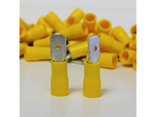 Supco T1004C Insulated Male Slip On Electrical Terminal Connector Pack of 100 for 12-10 Wire