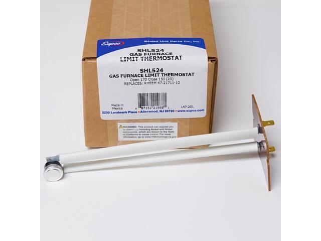 SUPCO SHL524 Thermostat,150 to 170,2-51/64in. D,SPST
