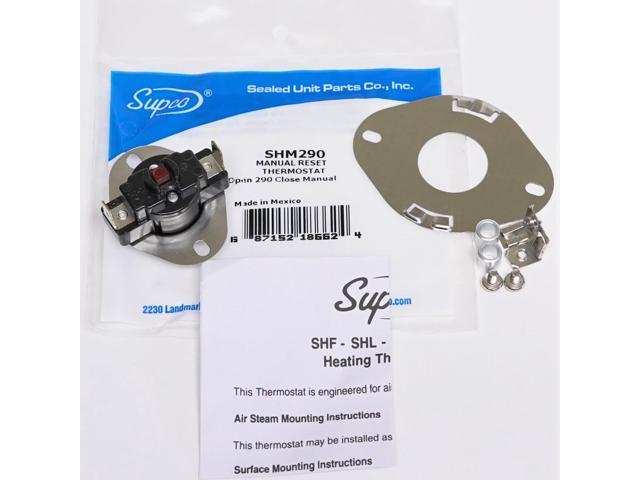Supco SHM290 Heating Limit Thermostat Thermodisc Open at 290 Manual Close Reset