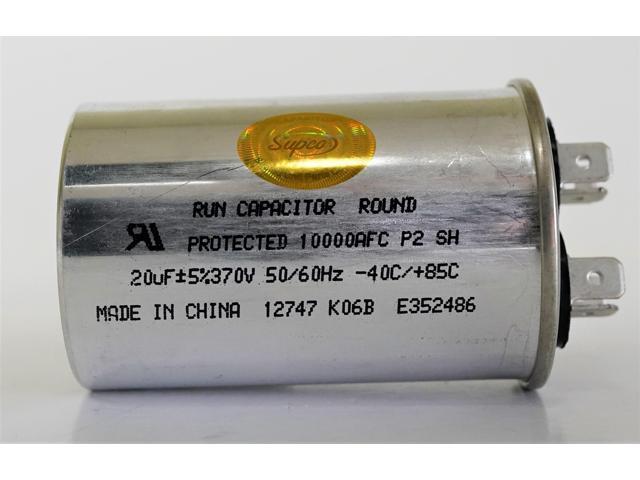 Supco CR20X370R HVAC Motor Round Run Capacitor 20 MFD 370 Volts